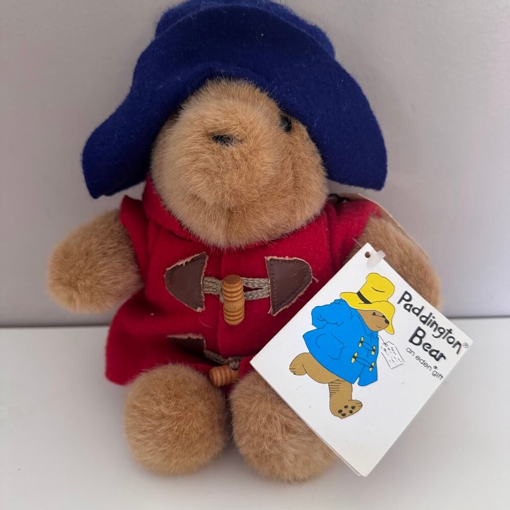 Paddington Bear Teddy Eden Gifts Red Coat Blue Hat New - Picture 4 of 4
